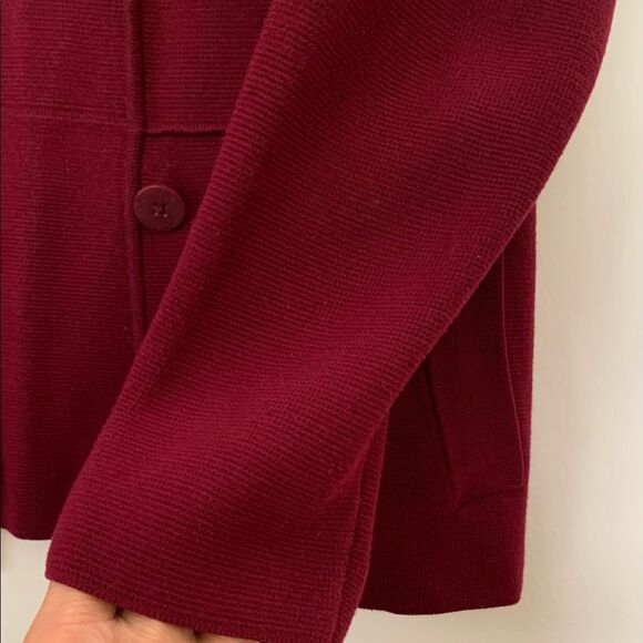 Talbots dark maroon cardigan, long sleeve, front buttons, beautiful, SP - Picture 6 of 9